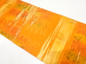 アンティーク　霞に寺塔模様織り出し袋帯（材料）